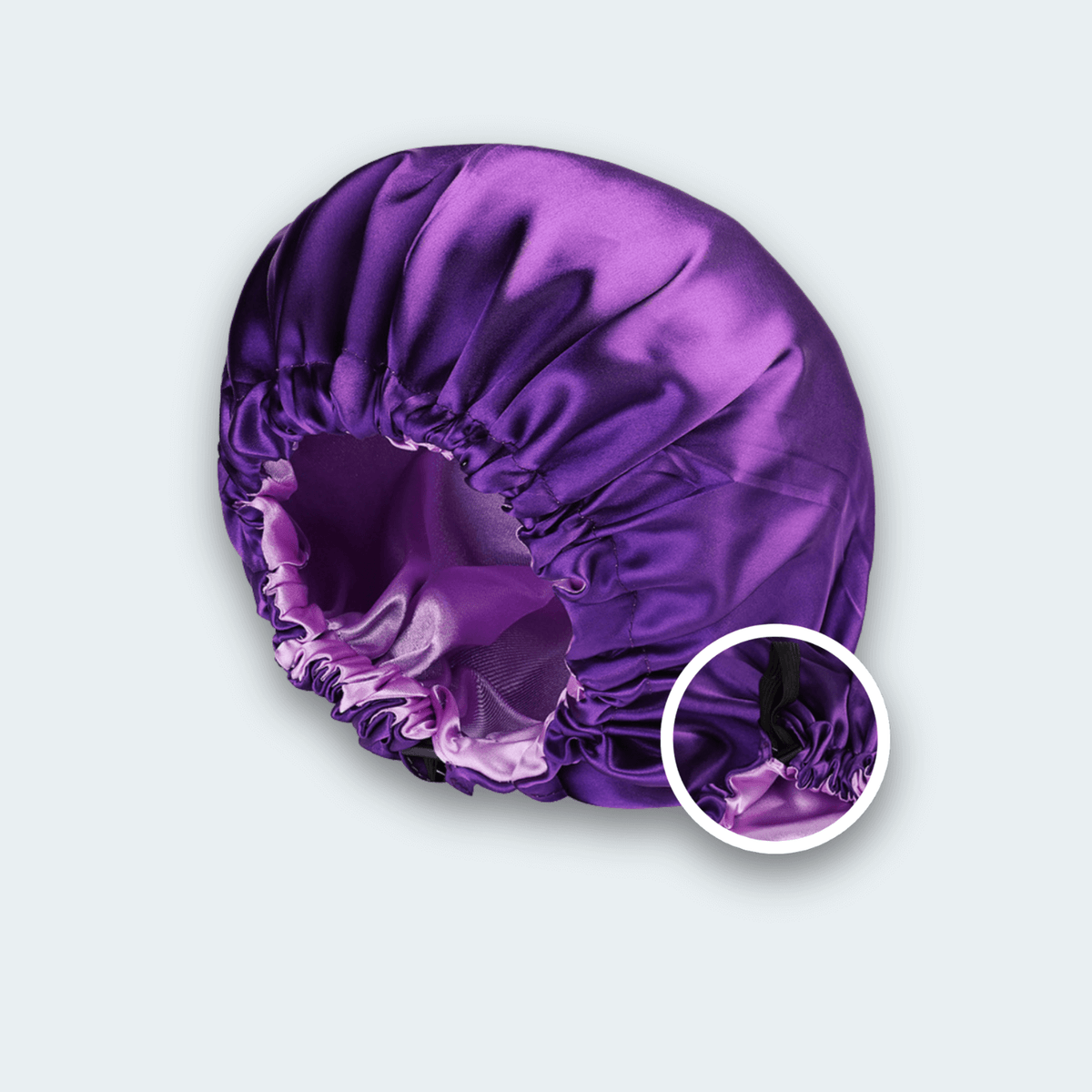 DreamCap Satinhaube in Royal Violett-Rosa, wendbar